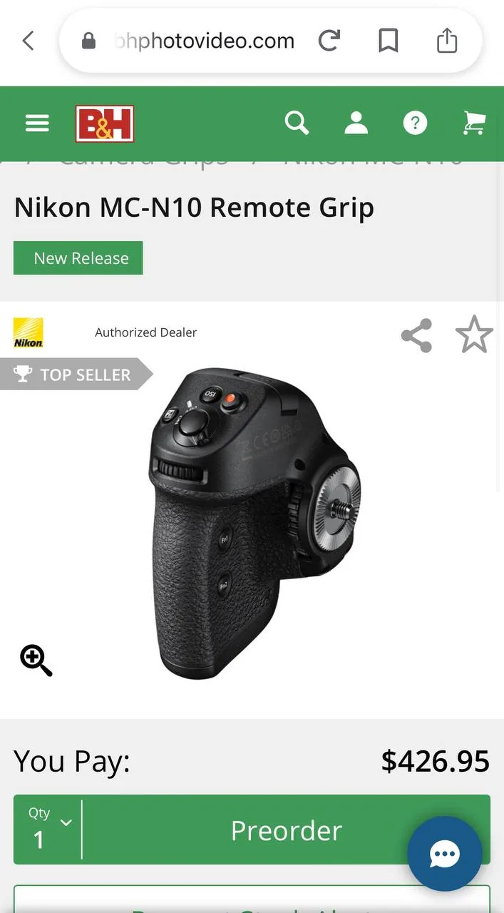 Nikon MC-N10: дистанційний гріп для керування камерою через USB-C