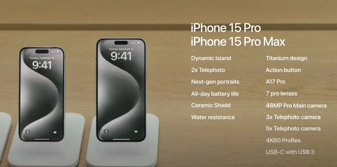 iPhone 15 Pro: що нового — USB-C, портрет після зйомки, ProRes 4K 60fps і Dynamic Island