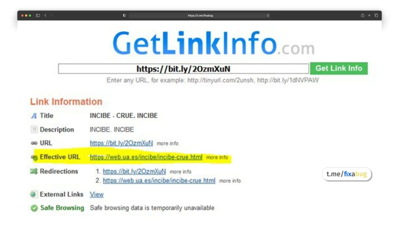GetLinkInfo: перевіряй посилання до відкриття — назва, URL та перевірка безпеки