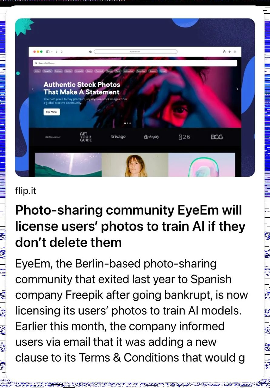 EyeEm збанкрутувала та продала фото авторів для тренування ШІ без дозволу