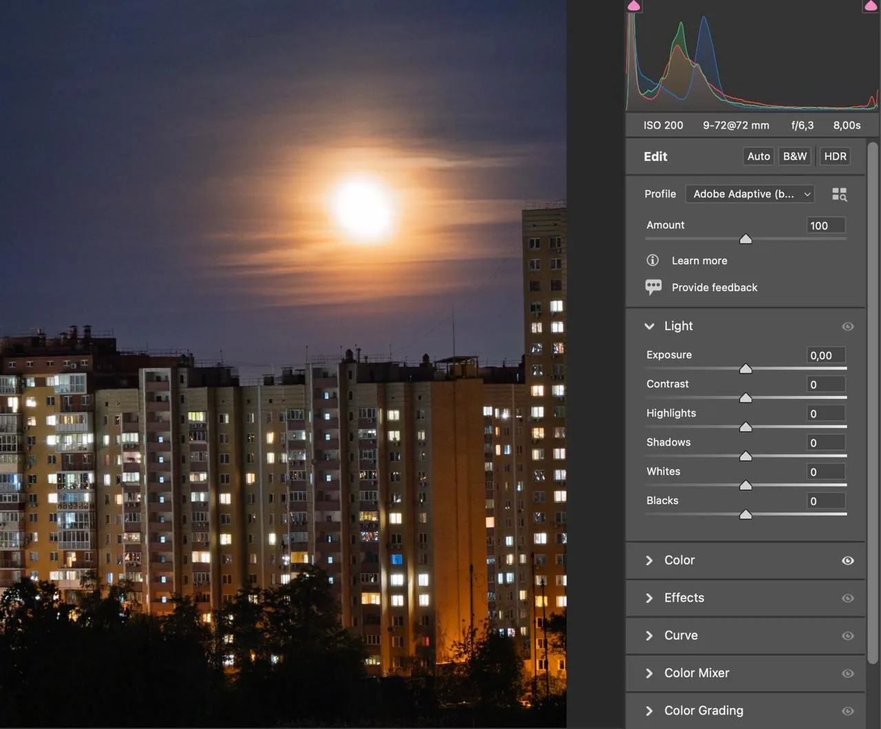 Adobe Adaptive Profile (beta) у Camera Raw 17.0: автоматична адаптація фото для SDR і HDR